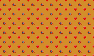 Farklı aksesuarlara sahip renkli arkaplan