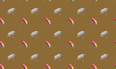 Farklı aksesuarlara sahip renkli arkaplan