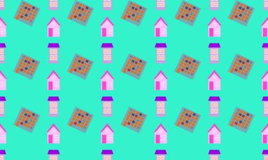 Farklı aksesuarlara sahip renkli arkaplan