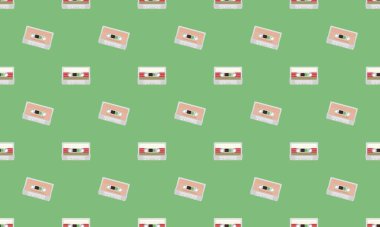 Farklı aksesuarlara sahip renkli arkaplan