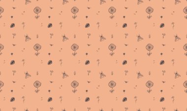 Farklı aksesuarlara sahip renkli arkaplan