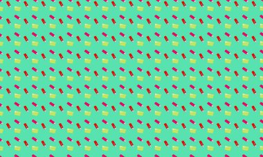 Farklı aksesuarlara sahip renkli arkaplan