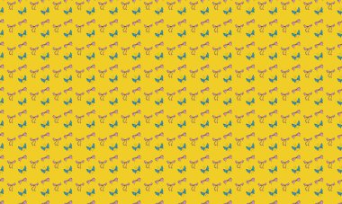 Farklı aksesuarlara sahip renkli arkaplan