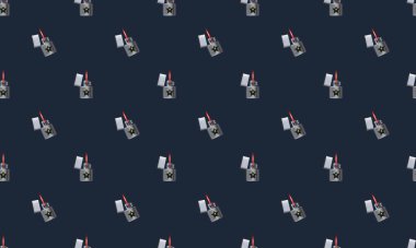 Farklı aksesuarlara sahip renkli arkaplan