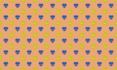 Farklı aksesuarlara sahip renkli arkaplan