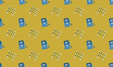 Farklı aksesuarlara sahip renkli arkaplan