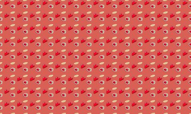 Farklı aksesuarlara sahip renkli arkaplan