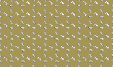 Farklı aksesuarlara sahip renkli arkaplan