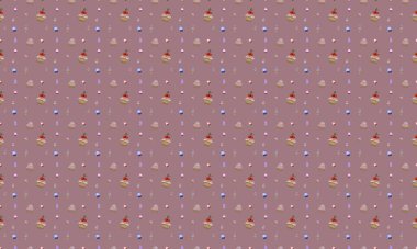 Farklı aksesuarlara sahip renkli arkaplan