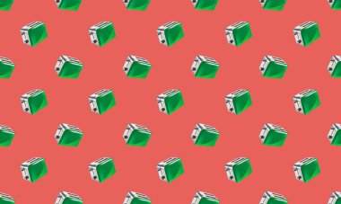 Farklı aksesuarlara sahip renkli arkaplan