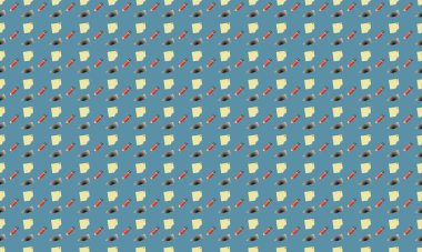 Farklı aksesuarlara sahip renkli arkaplan