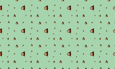 Farklı aksesuarlara sahip renkli arkaplan