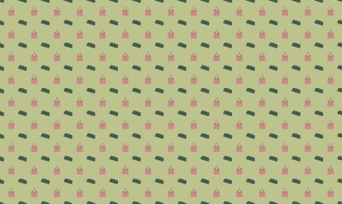 Farklı aksesuarlara sahip renkli arkaplan