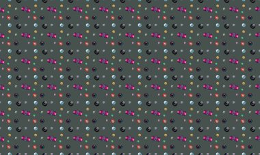 Farklı aksesuarlara sahip renkli arkaplan