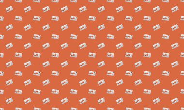 Farklı aksesuarlara sahip renkli arkaplan