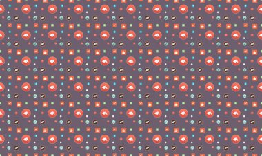 Farklı aksesuarlara sahip renkli arkaplan