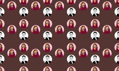 Farklı aksesuarlara sahip renkli arkaplan