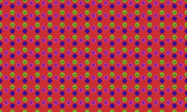 Farklı aksesuarlara sahip renkli arkaplan