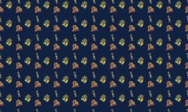 Farklı aksesuarlara sahip renkli arkaplan