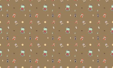 Farklı aksesuarlara sahip renkli arkaplan