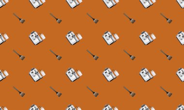 Farklı aksesuarlara sahip renkli arkaplan