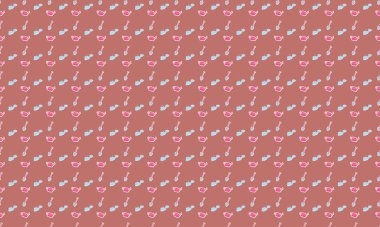 Farklı aksesuarlara sahip renkli arkaplan