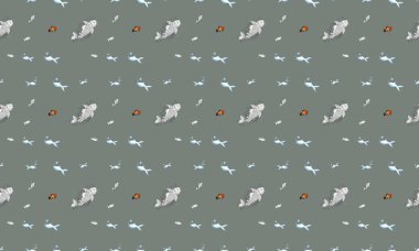 Farklı aksesuarlara sahip renkli arkaplan