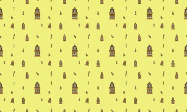 Farklı aksesuarlara sahip renkli arkaplan