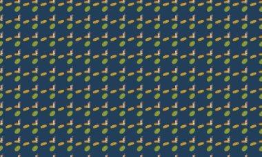 Farklı aksesuarlara sahip renkli arkaplan