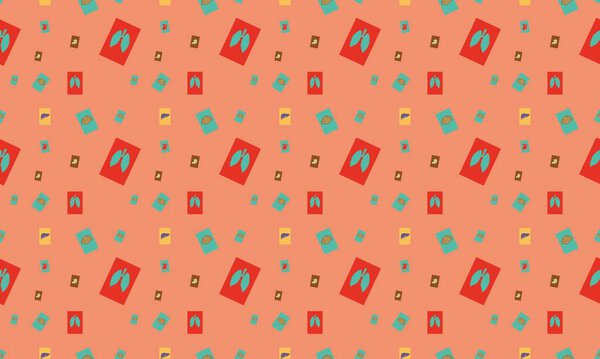 Colored background with different accessories