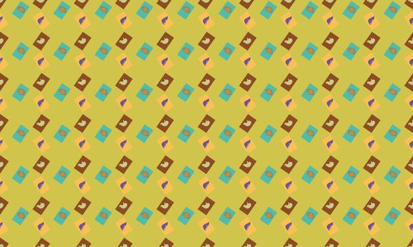 Colored background with different accessories