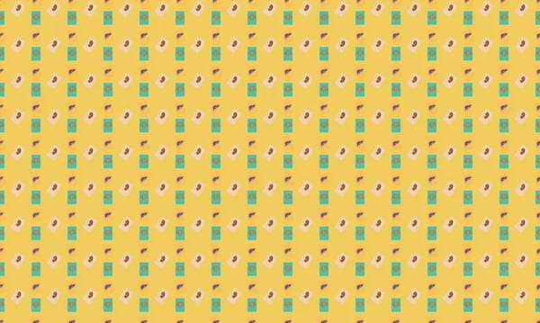 Farklı aksesuarlara sahip renkli arkaplan