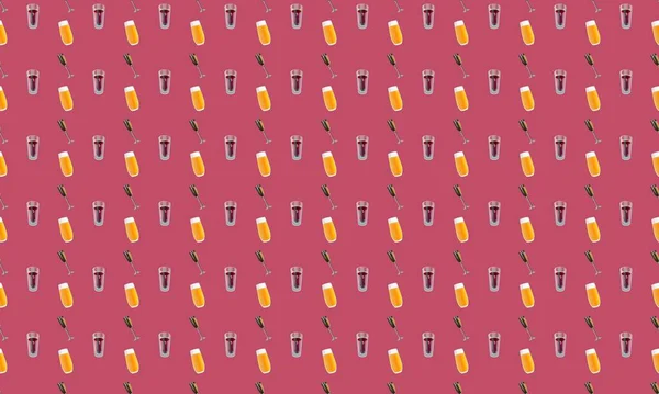 Farklı aksesuarlara sahip renkli arkaplan