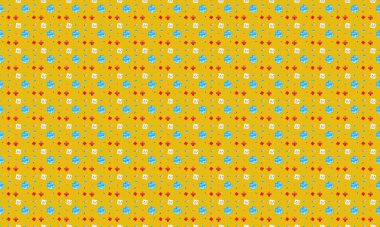 Farklı aksesuarlara sahip renkli arkaplan