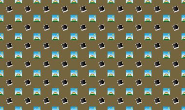 Farklı aksesuarlara sahip renkli arkaplan