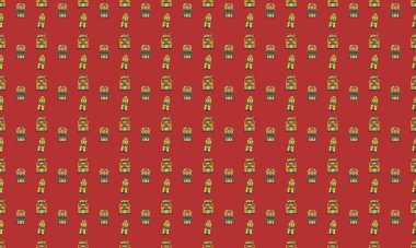 Farklı aksesuarlara sahip renkli arkaplan