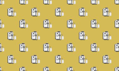 Farklı aksesuarlara sahip renkli arkaplan