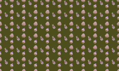 Farklı aksesuarlara sahip renkli arkaplan