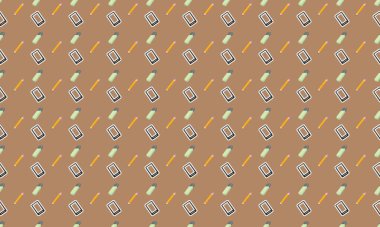 Farklı aksesuarlara sahip renkli arkaplan