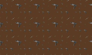 Farklı aksesuarlara sahip renkli arkaplan