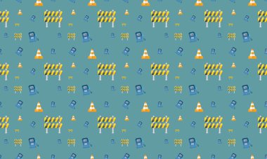 Farklı aksesuarlara sahip renkli arkaplan