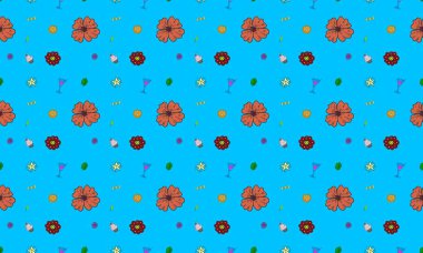 Farklı aksesuarlara sahip renkli arkaplan