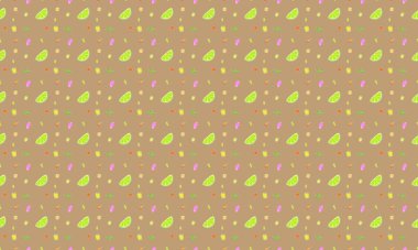 Farklı aksesuarlara sahip renkli arkaplan