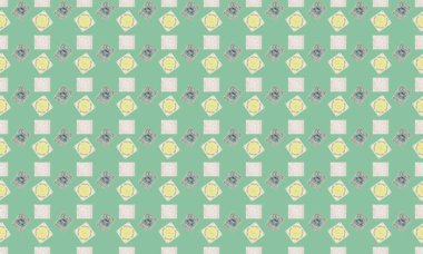 Farklı aksesuarlara sahip renkli arkaplan