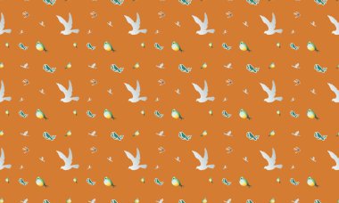 Farklı aksesuarlara sahip renkli arkaplan