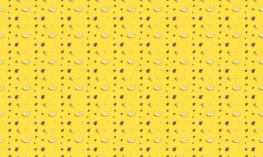 Farklı aksesuarlara sahip renkli arkaplan