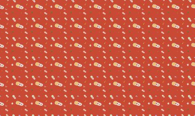 Farklı aksesuarlara sahip renkli arkaplan