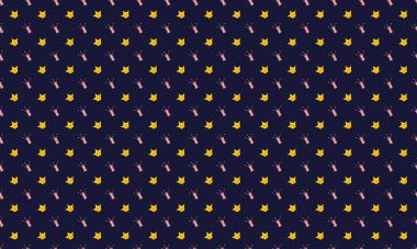 Farklı aksesuarlara sahip renkli arkaplan