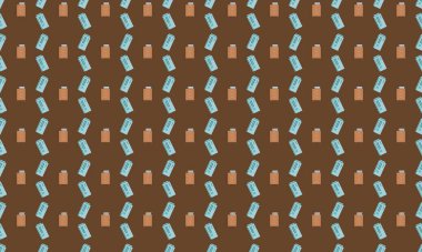 Farklı aksesuarlara sahip renkli arkaplan