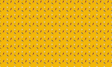 Farklı aksesuarlara sahip renkli arkaplan